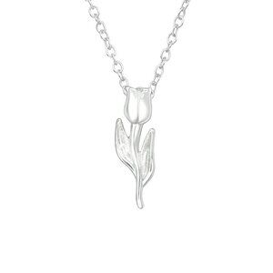 Sterling Silver Rose Necklace